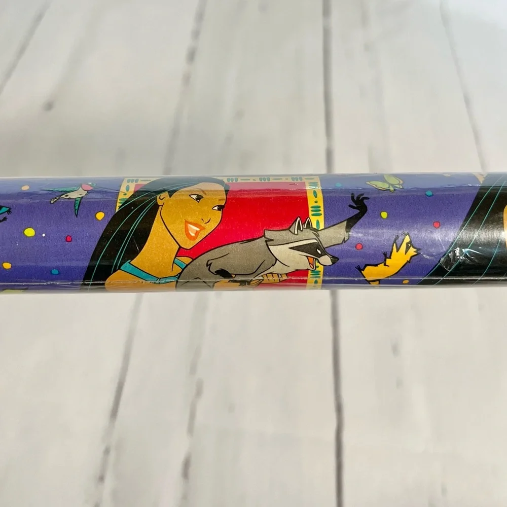 Vintage 90s Disney Pocahontas Gift Wrap Wrapping Paper Roll New and sealed